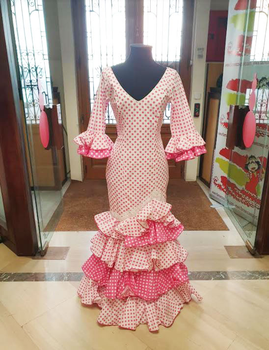 T 38. Robe flamenco Outlet. Mod. Alegría Lunares Rosa. Taille 38